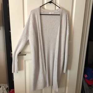 Ribbed long cardigan